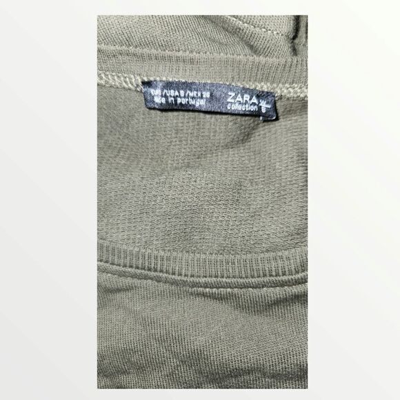 Zara W&B Collection army green floral embroidered sweatshirt - Picture 5 of 5